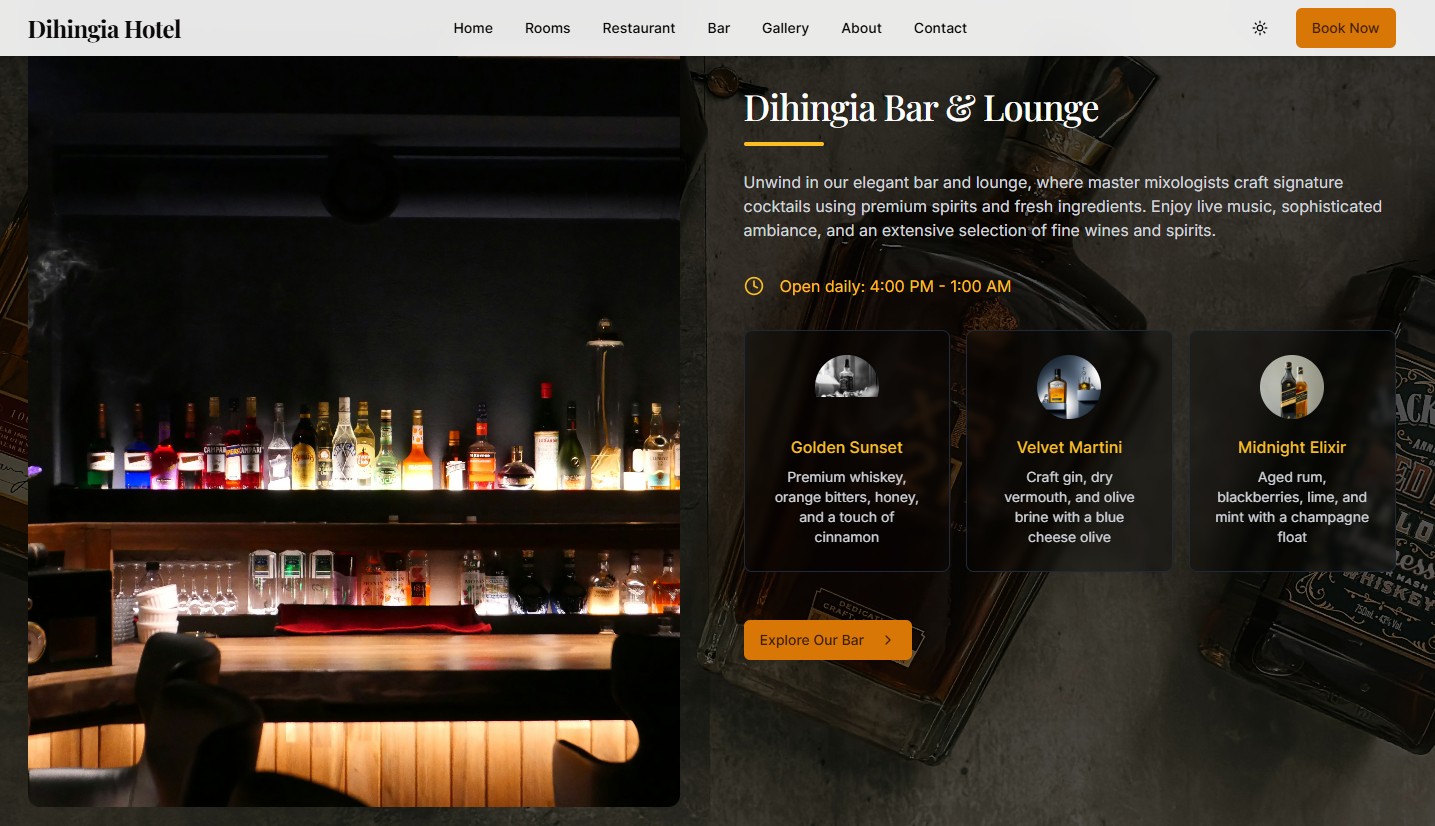 Dihingia Hotel & Restaurant Cum Bar Website + App screenshot 3